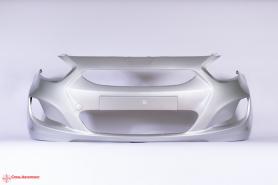 Бампер Передний Hyundai Solaris с 2010г.-2014 седан, цвет: RHM Шелковое серебро.