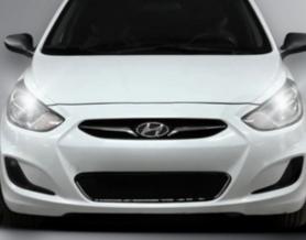 Бампер Передний Hyundai Solaris с 2010г.-2014г.седан, цвет: PGU Белый кристалл.
