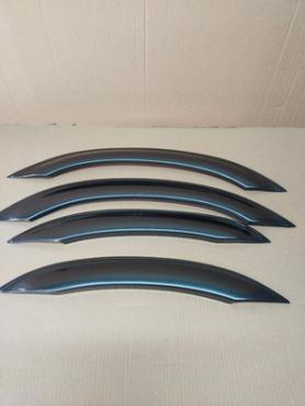 Арки наружние ВАЗ-2108, 2109 гладкие, под пороги с подъемом, короткие, АБС пластик, толстый пластик.